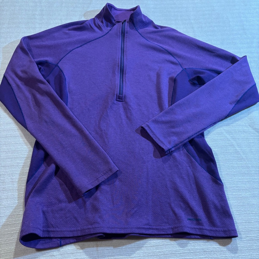Patagonia Capilene 3 Midweight Quarter Zip Base Layer Purple Polartec Womens M